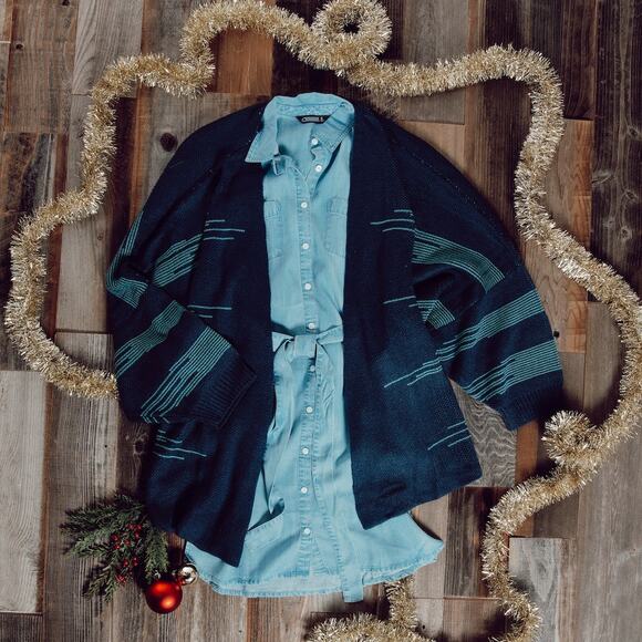 Mountain Khakis Sedona Oversized Slouchy Boho Aztec Thick Heavyweight Sweater M - Picture 3 of 4